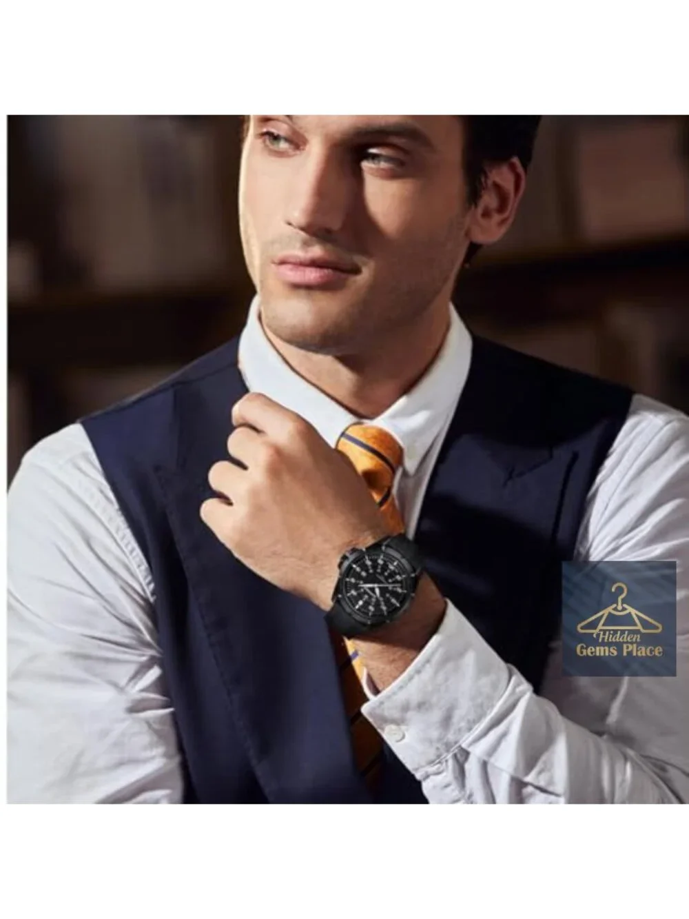 Silicone Strap Quartz Watch with Date Display Luminous Waterproof Men's Wrist